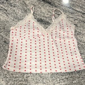 SHEIN White Top with Pink Heart Design
